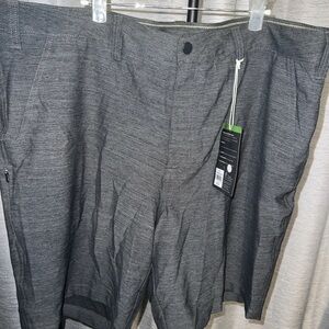 Men's 42w Alpine Pure Black Heather  Men's Flat Front Shorts 10" inseam